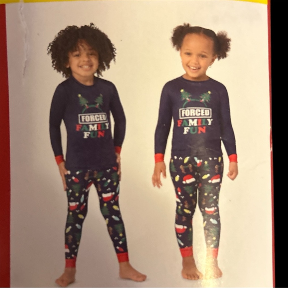 Holiday Time Kids Pajamas - Navy and Red